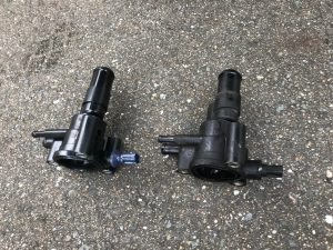 ラジエターの冷却水がポタポタ漏れてる⤵️との事で見積もり後に出張修理に伺いました(車)💨